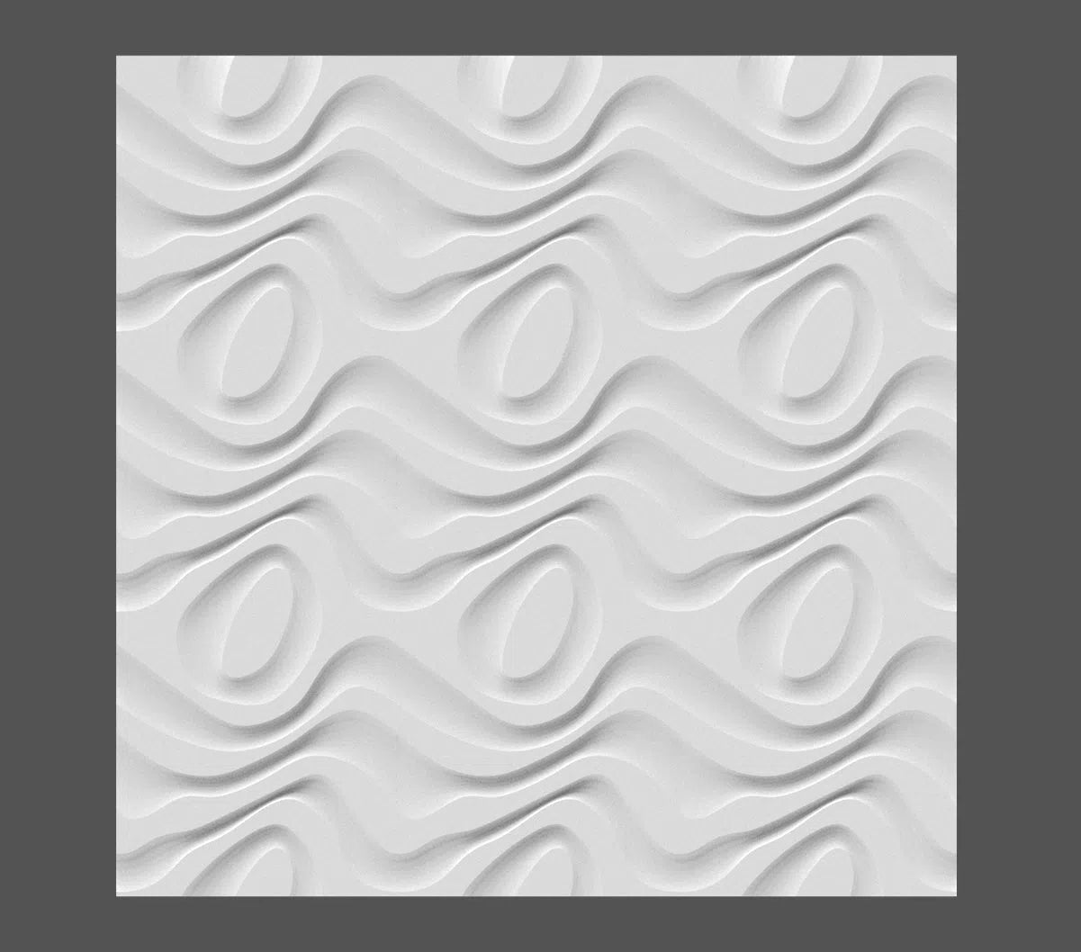 Close up view of 3D Gypsum Wall Panel model Dry Stream  | DecorMania UK
